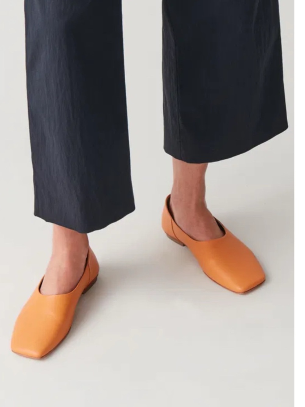 COS Square-Toe Leather Flats